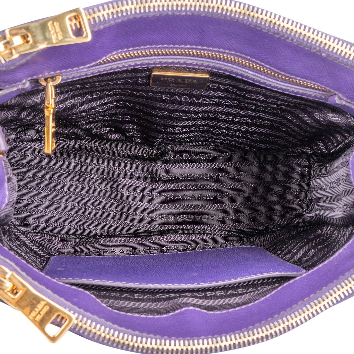 Prada Purple Saffiano Leather Galleria Handbag