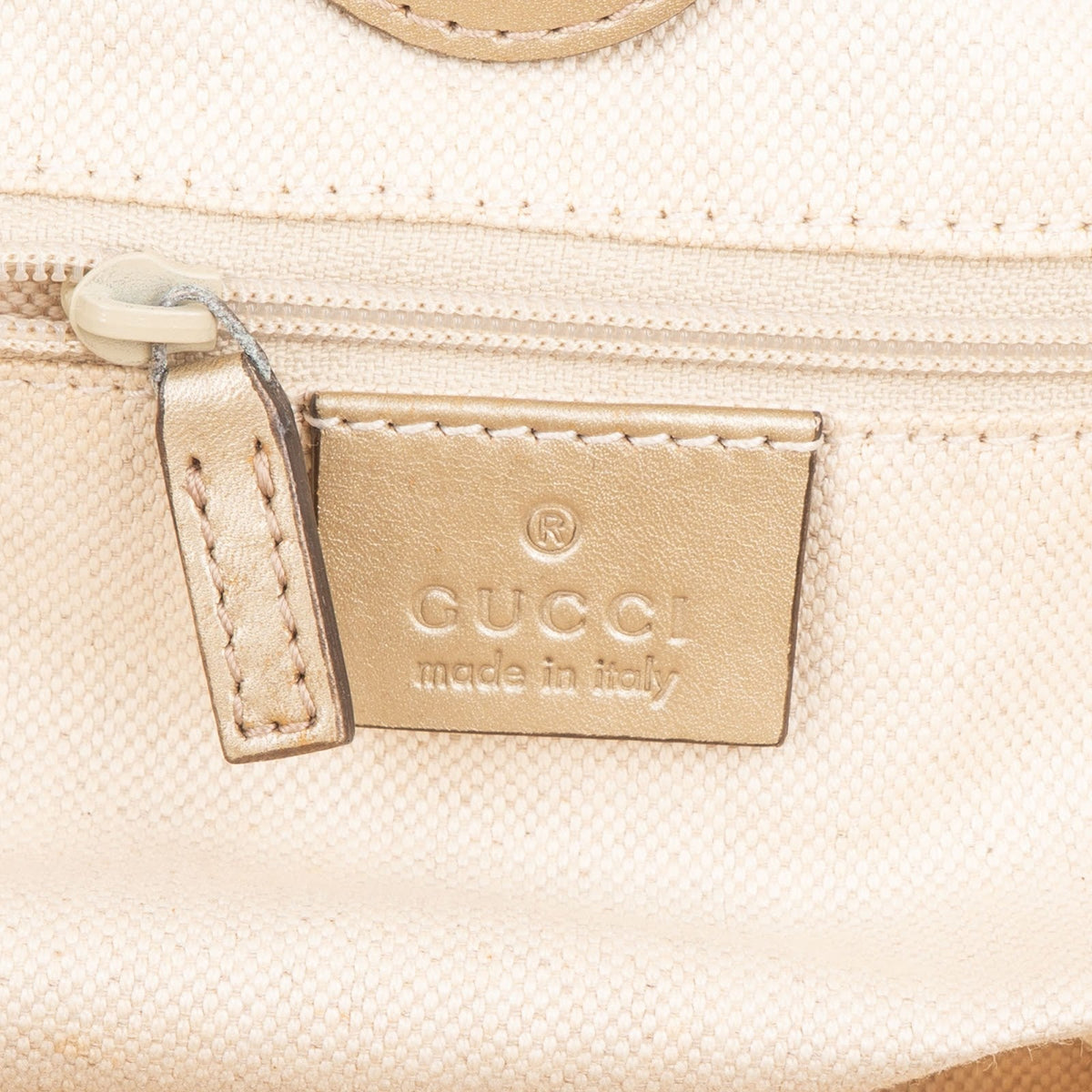 Gucci Monogram GG Canvas Metallic Leather Sukey Handbag