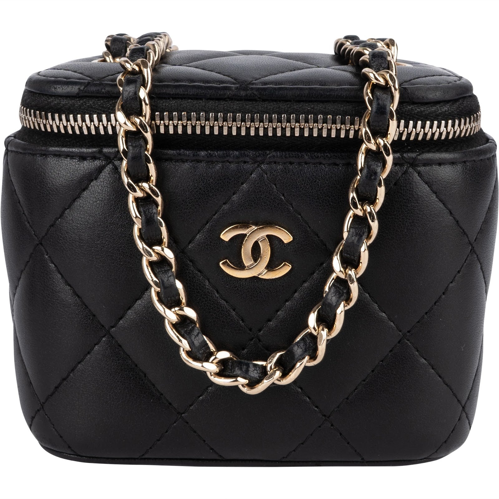 Chanel Quilted Lambskin Mini Vanity Chain Crossbody Bag