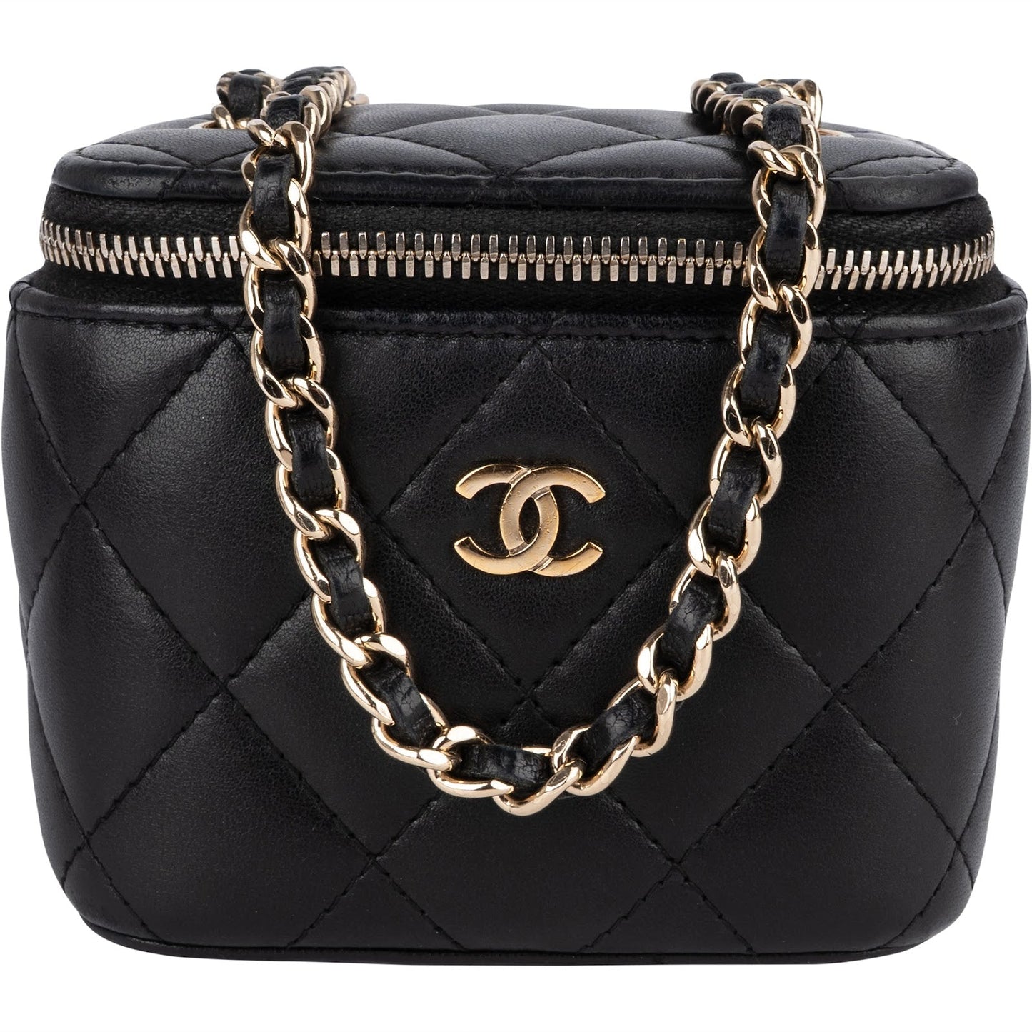 Chanel Quilted Lambskin Mini Vanity Chain Crossbody Bag