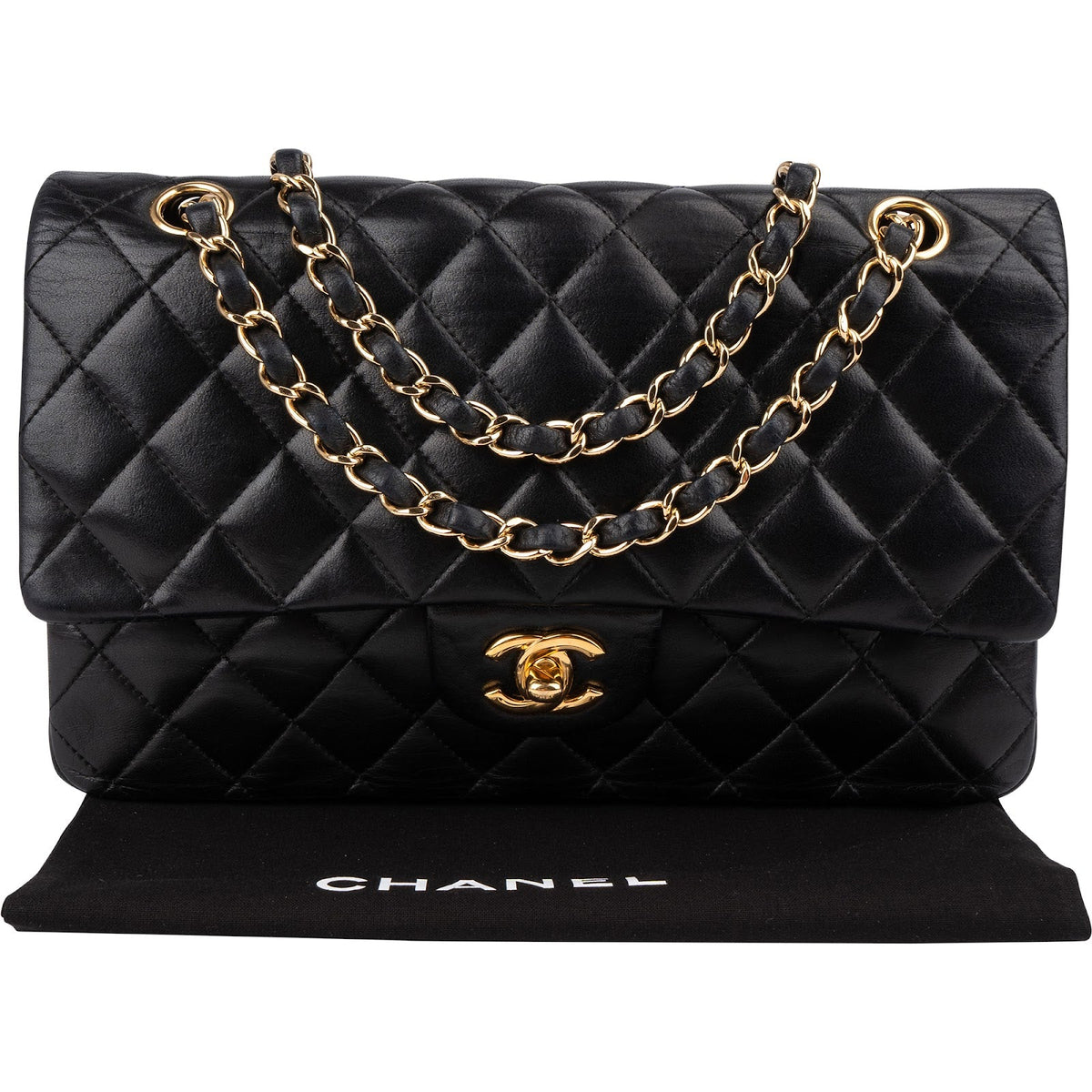 Chanel Medium Double Flap aus gestepptem Lammleder – Ansicht 2