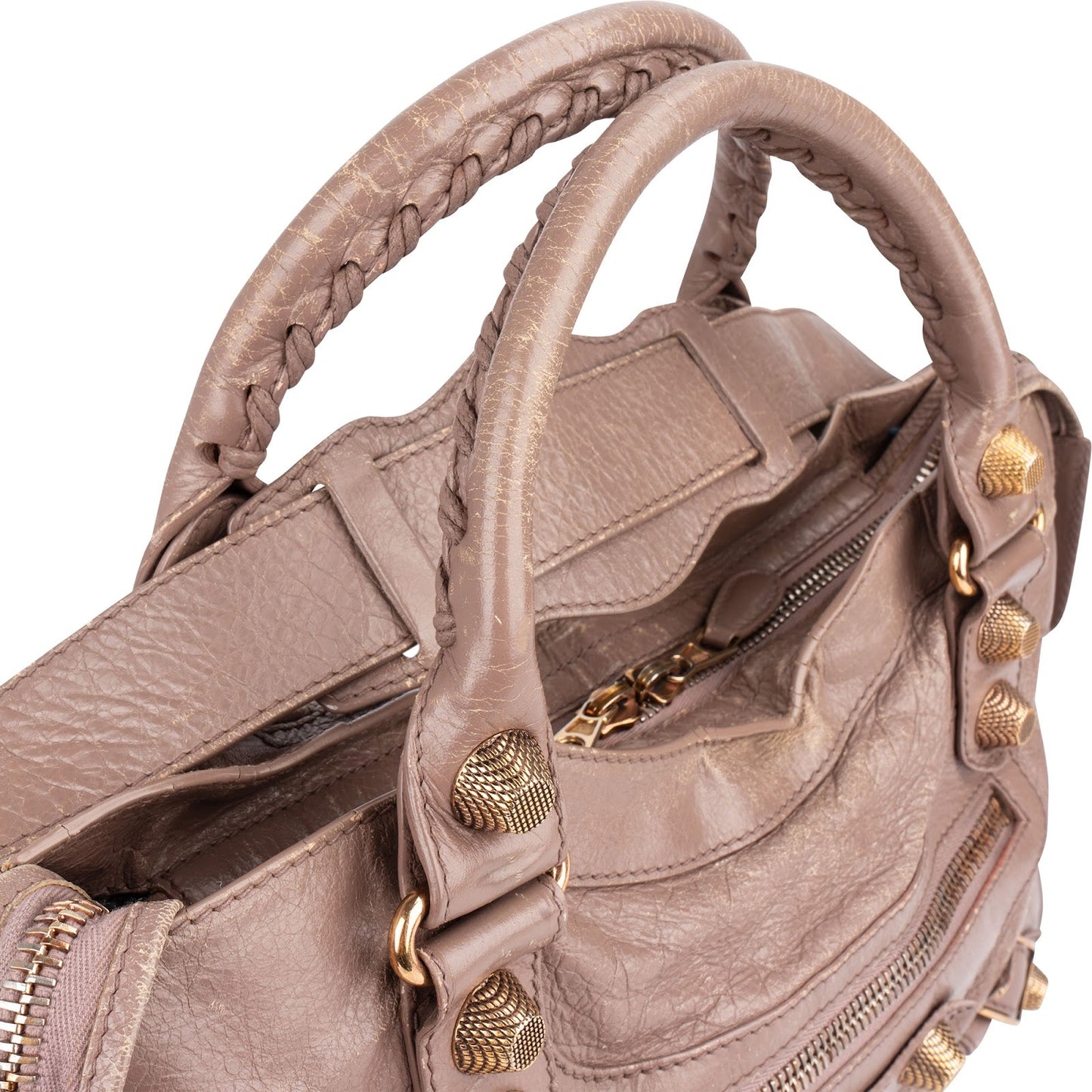 Balenciaga Mauve Leather City Handbag