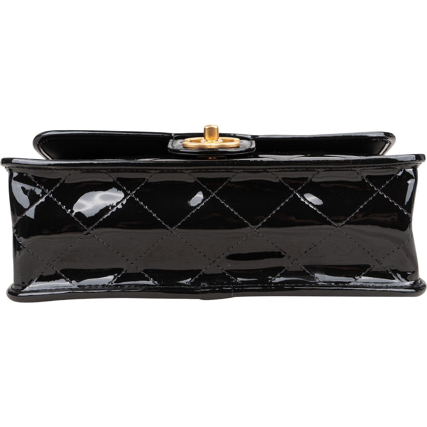 Chanel Quilted Patent Leather Top Handle Handbag