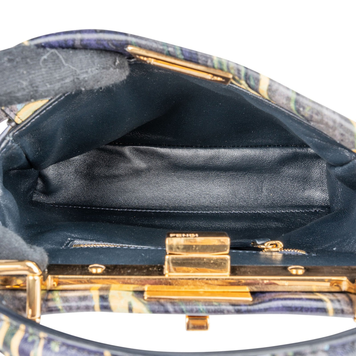 Fendi Marbled Leather Peekaboo Mini Handbag