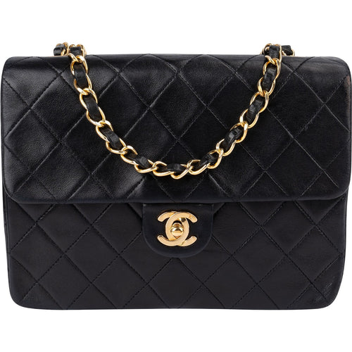Chanel Quilted Lambskin 24K Gold Single Flap Crossbody Bag