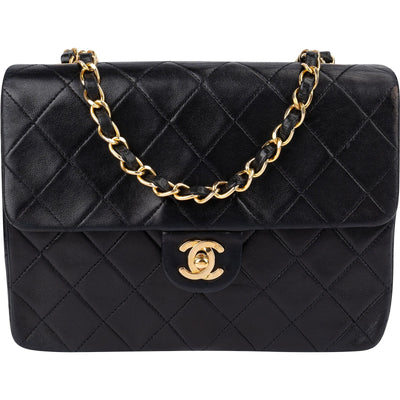 Chanel Quilted Lambskin 24K Gold Single Flap Crossbody Bag