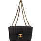 Chanel Vertical Quilted Lambskin 24K Gold Jumbo Single Flap Crossbody Bag
