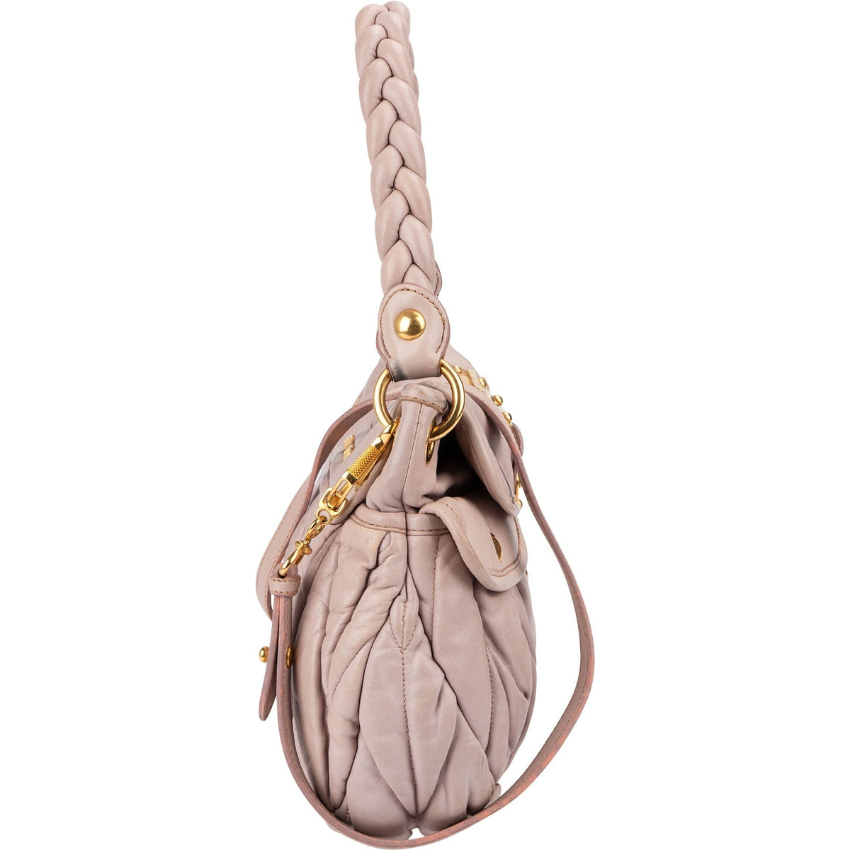 Miu Miu Matelassé Mappa Leather Small Coffer City Shoulder Bag