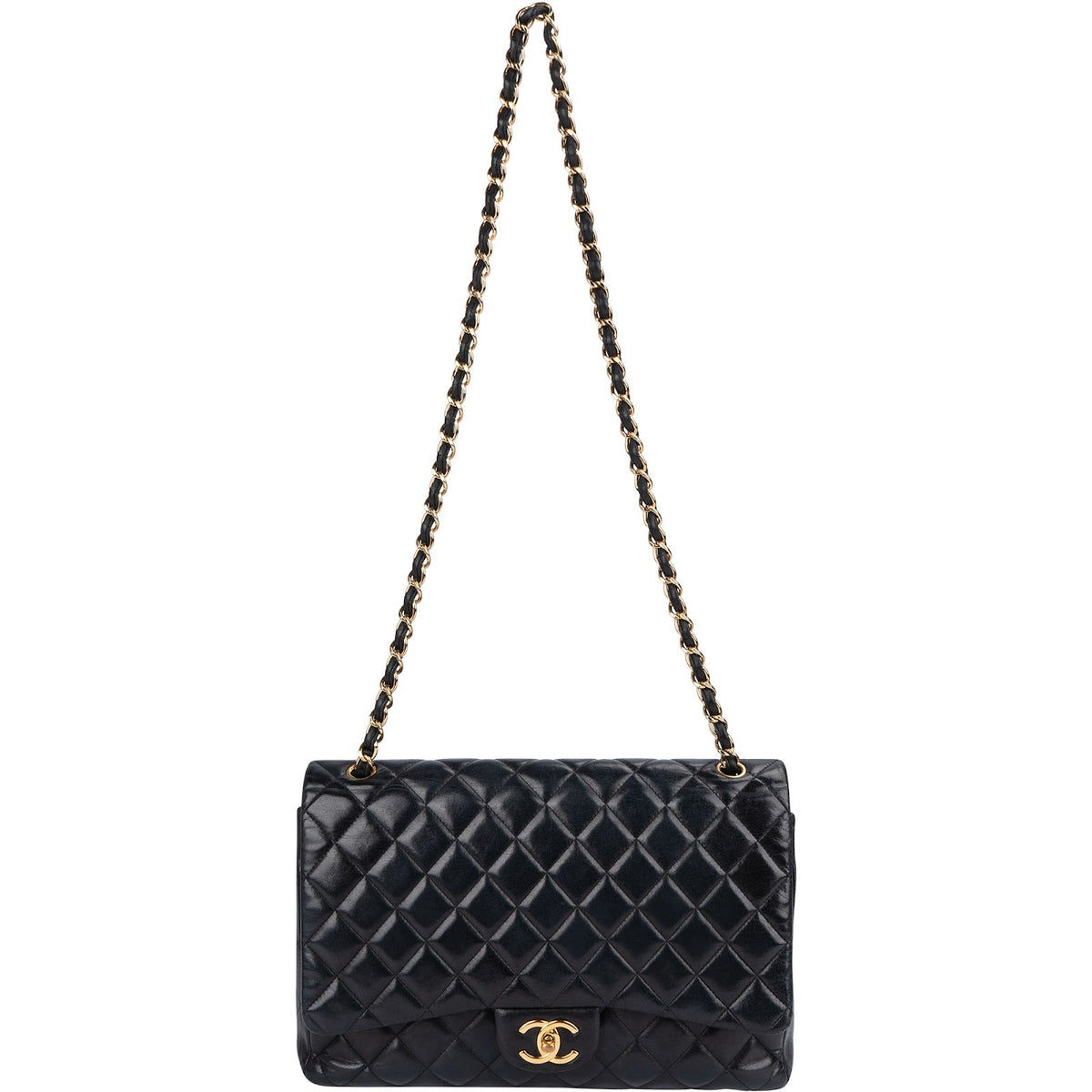 Chanel Quilted Lambskin Jumbo Double Flap Crossbody Bag