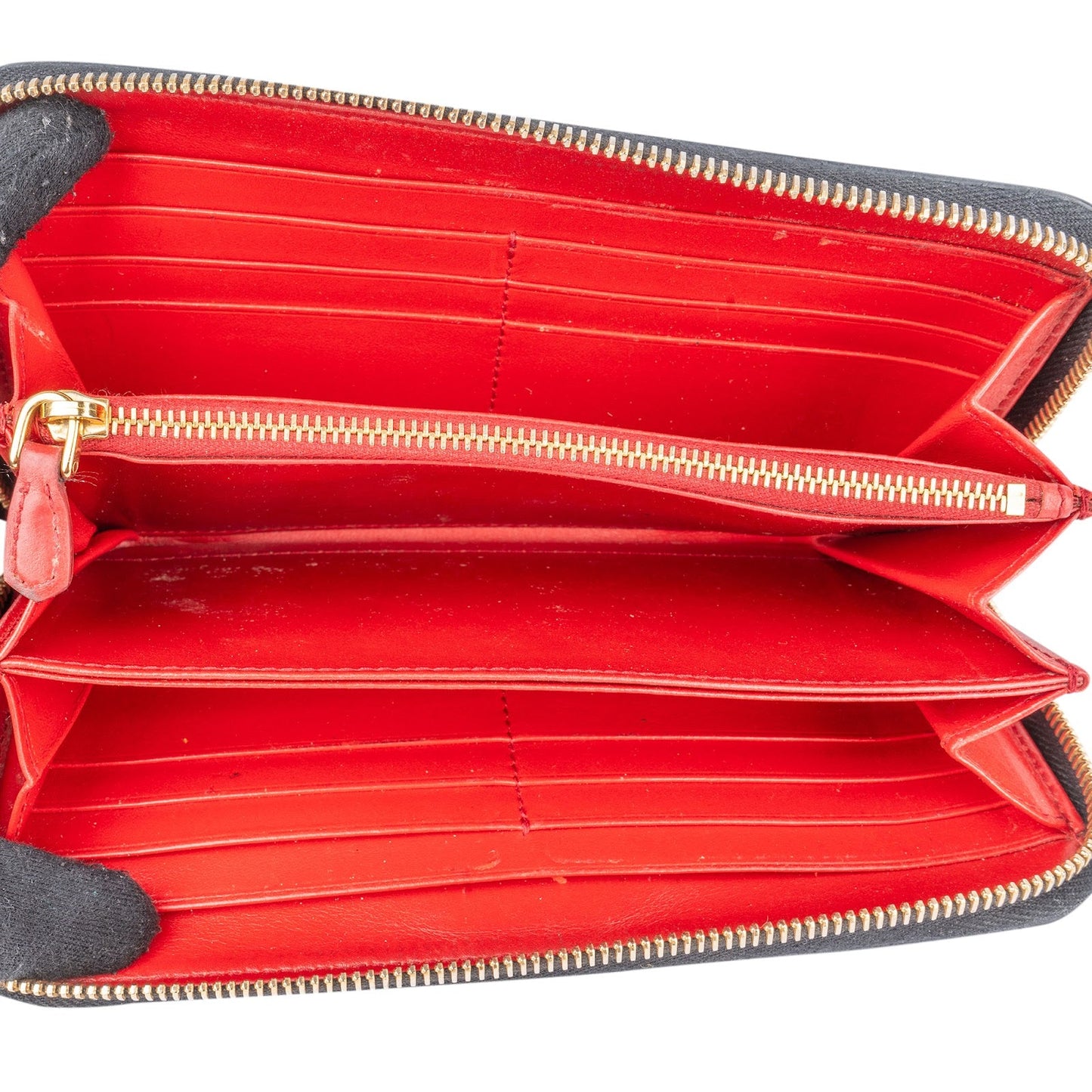 Prada Vitello Grained Leather Large Zip Around Wallet 1ML506
