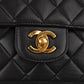 Chanel Quilted Lambskin Top Handle 24K Gold Single Flap Handbag