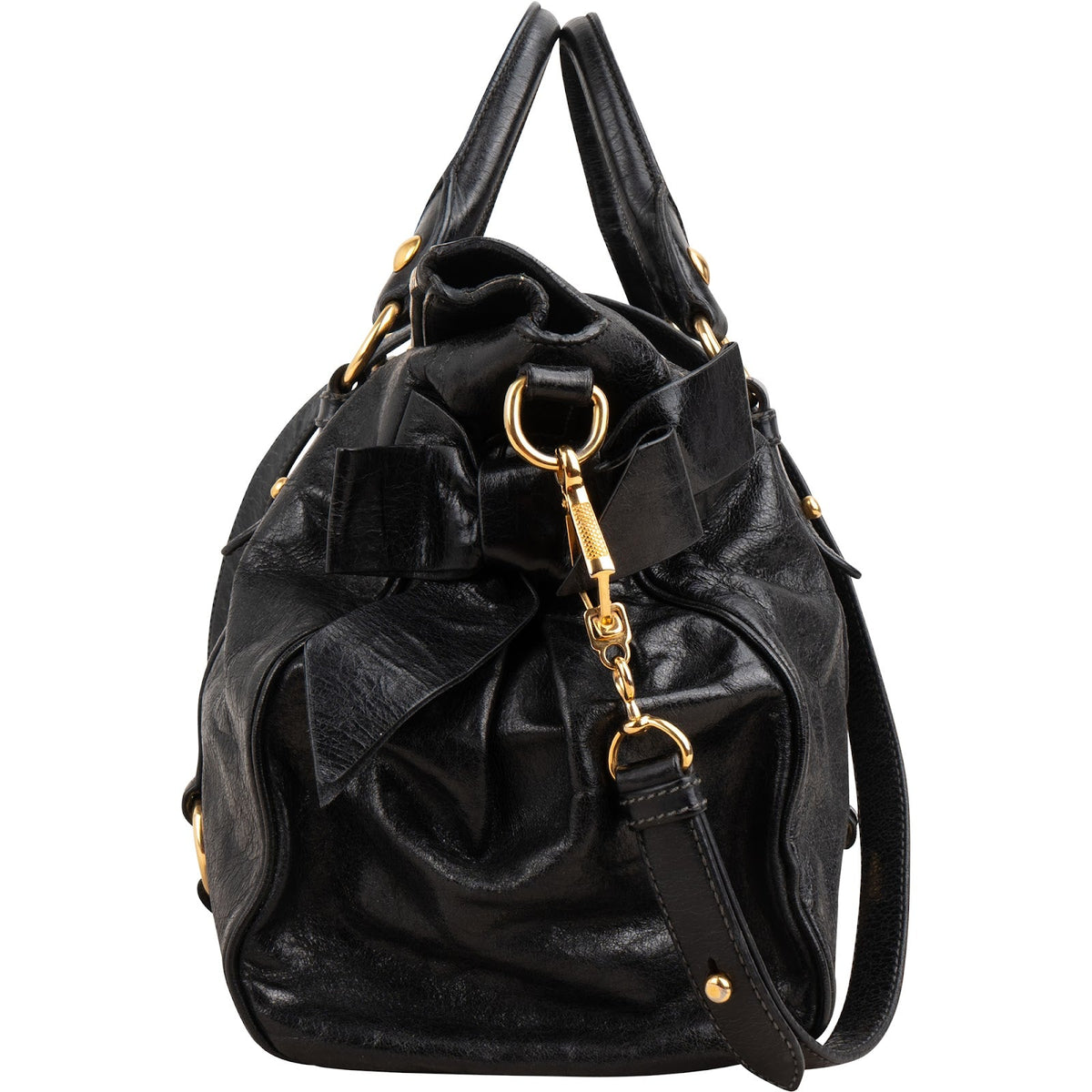 Miu Miu Vitello Lux Leather Satchel Handbag