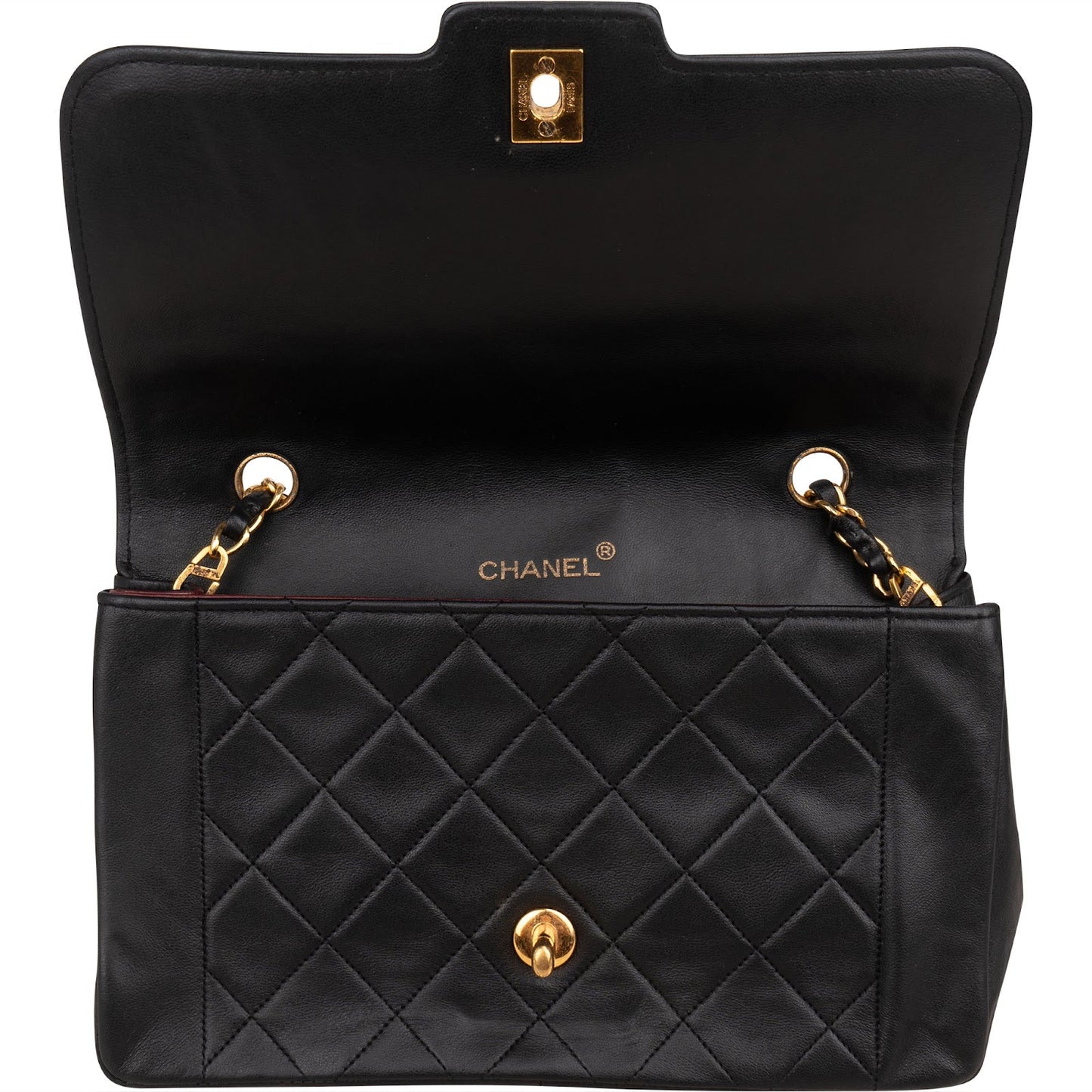 Chanel Quilted Lambskin 24K Gold Single Flap Crossbody Bag
