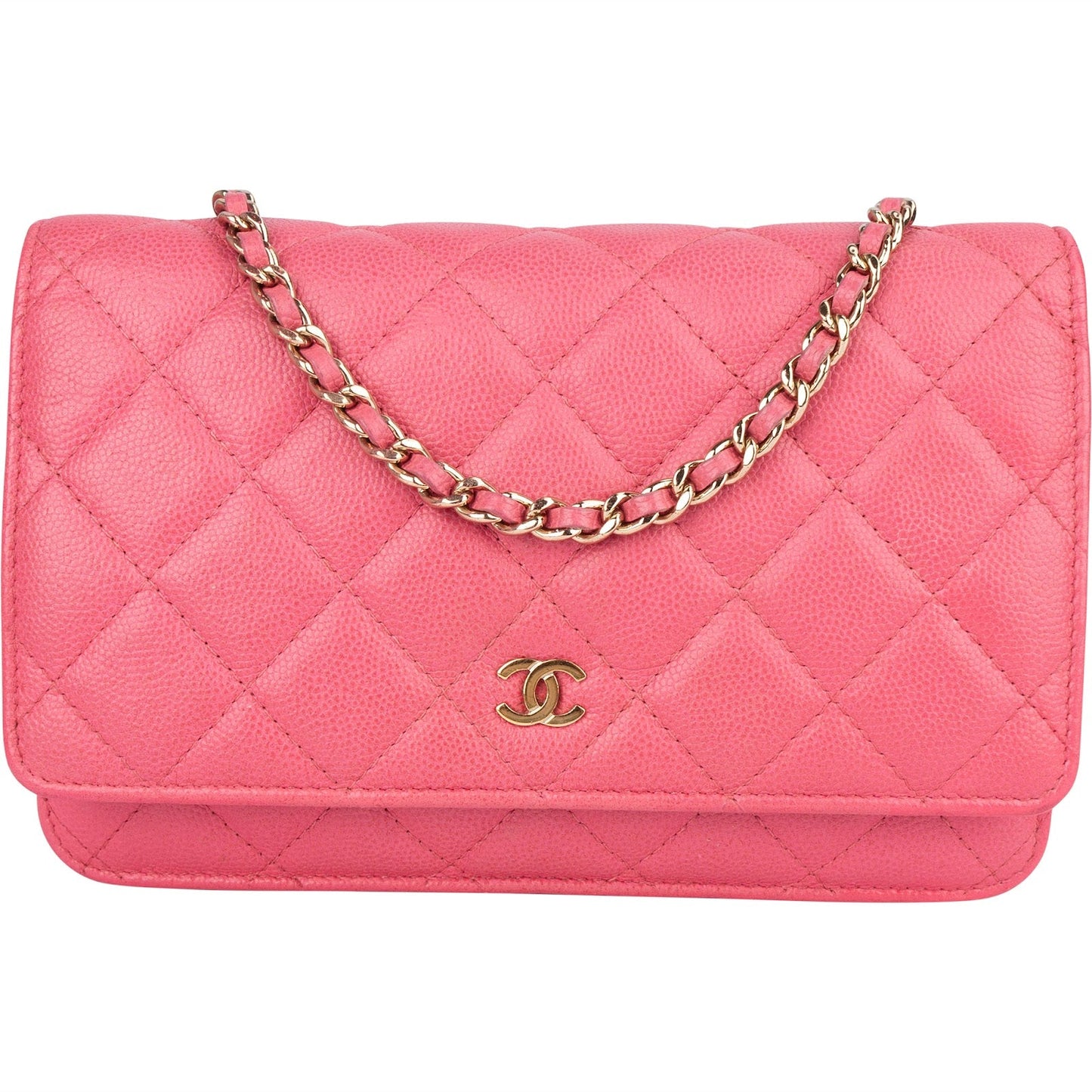 Chanel Quilted Caviar Leather Wallet On Chain Crossbody Bag