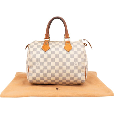 Louis Vuitton Monogram Damier Azur Canvas Speedy 25 Handbag