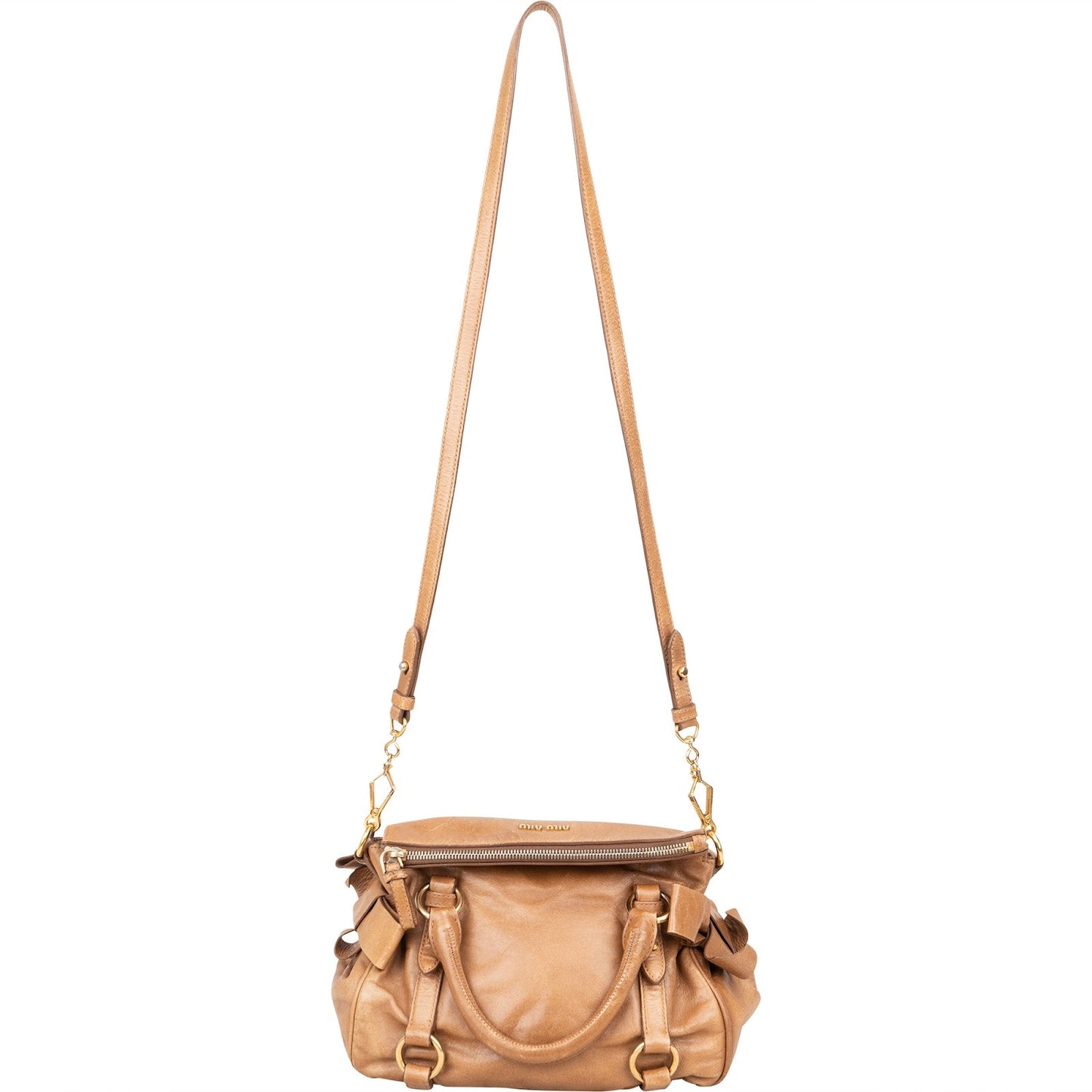 Miu Miu Vitello Lux Bow Bag Handbag