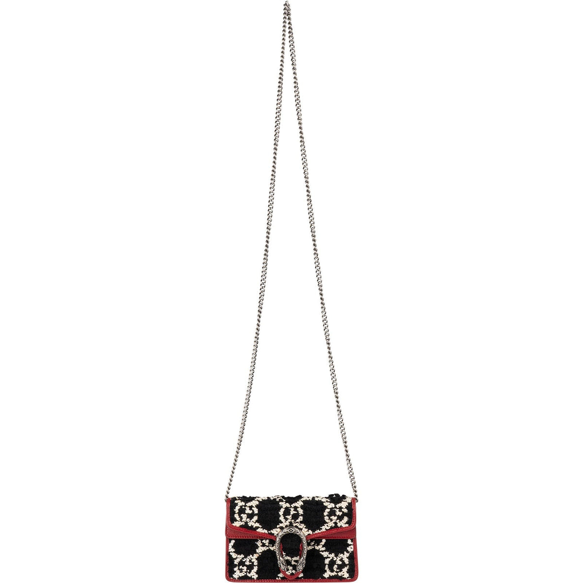 Gucci Tweed Monogram GG Dionysus Super Mini Crossbody Bag