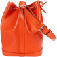 Louis Vuitton Orange Epi Leather NM Sac Noe Petit Shoulder Bag