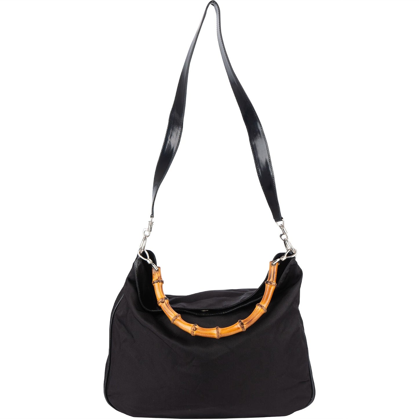 Gucci Nylon Bamboo Hobo Shoulder Bag