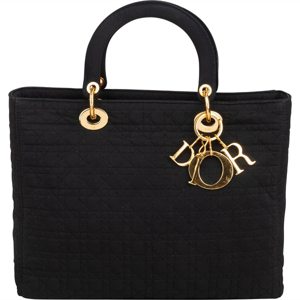 Christian Dior Quilted Nylon Cannage Lady Dior Handbag