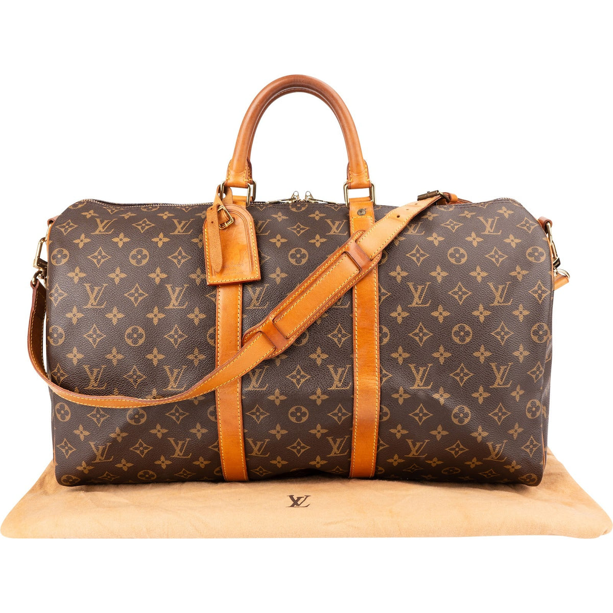 Louis Vuitton Monogram Canvas Keepall 50 Bandoulière Travel Bag