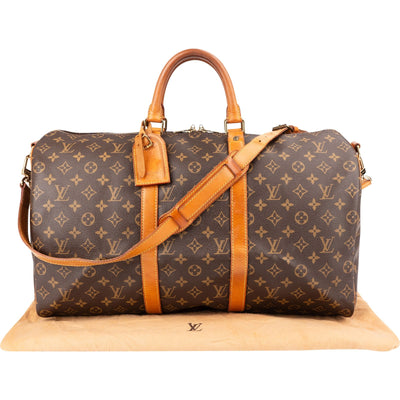 Louis Vuitton Monogram Canvas Keepall 50 Bandoulière Travel Bag