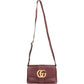 Gucci Bordeaux Leather GG Arli Small Crossbody Bag