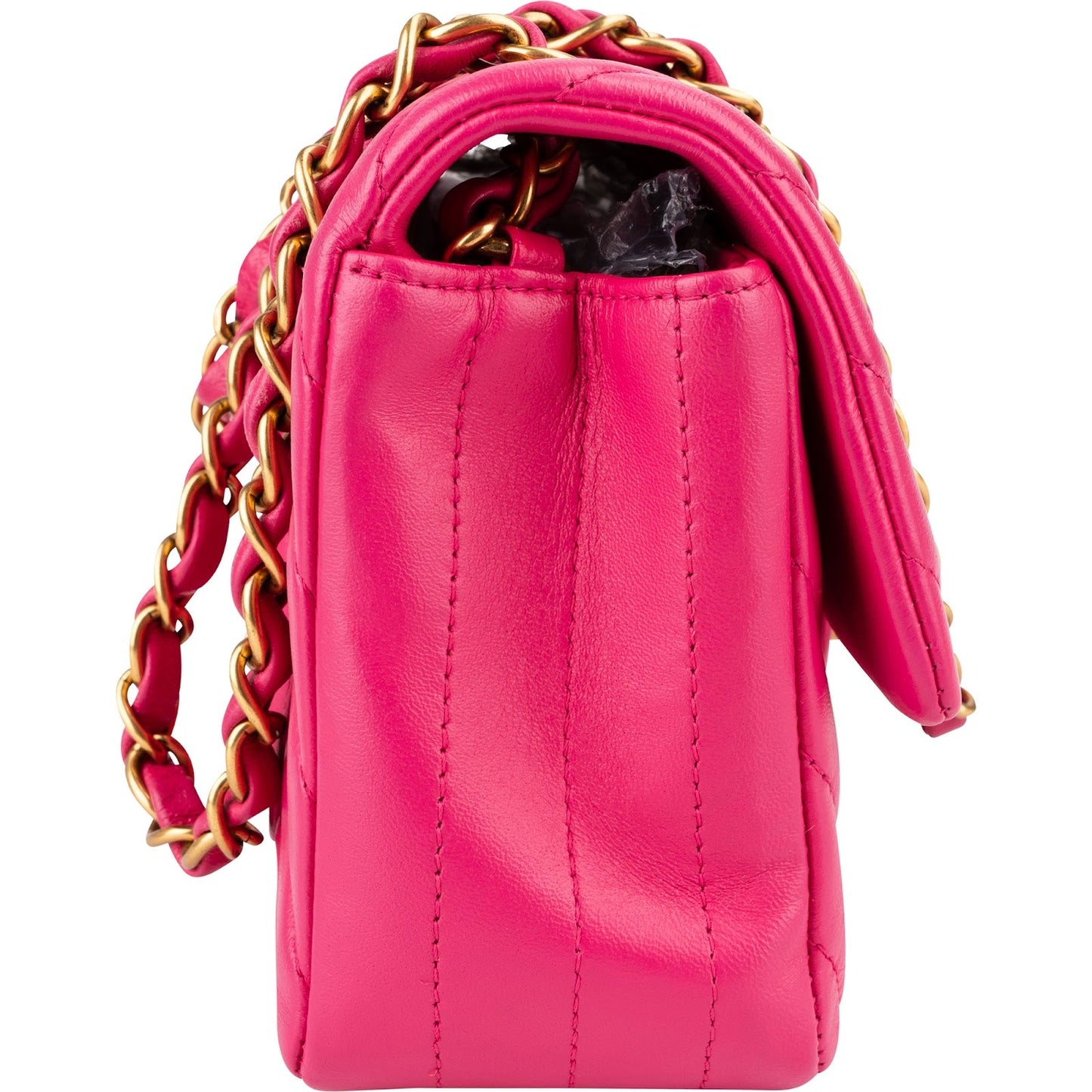 Chanel Quilted Chevron Lambskin Small Single Flap Crossbody Bag