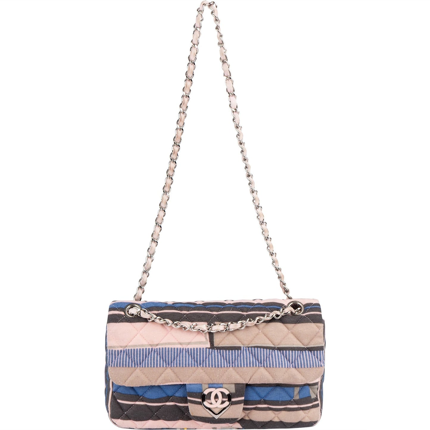 Chanel Quilted Cotton Single Flap Shoulder Bag