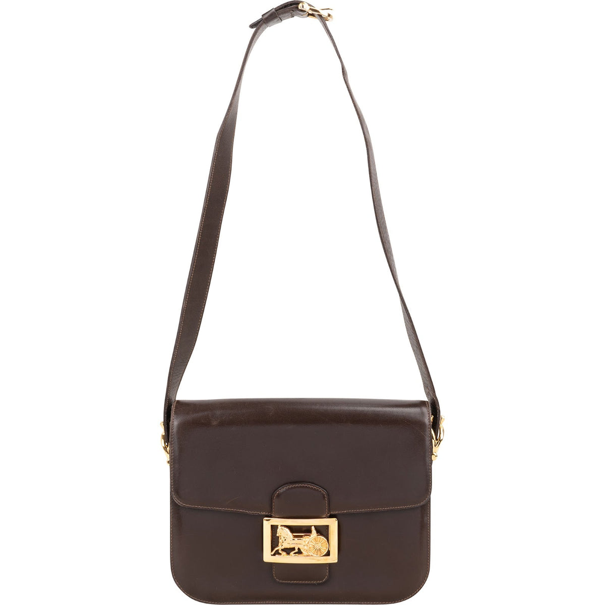 Celine Boxcalf Leather Horse Carriage Shoulder Bag