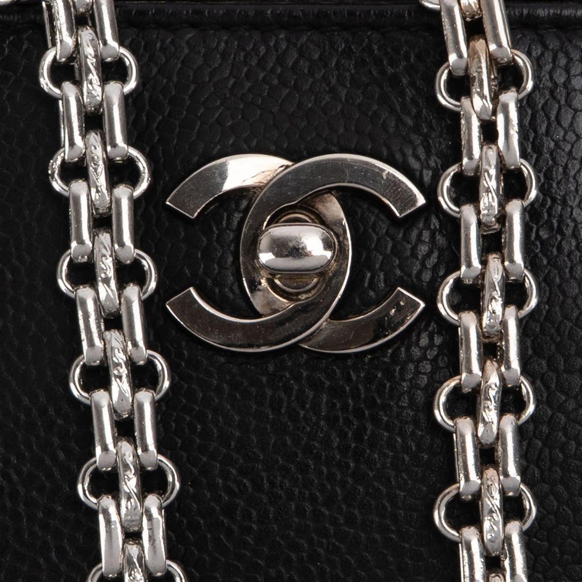 Chanel Caviar Leather Bijoux Chain Tote Shoulder Crossbody Bag
