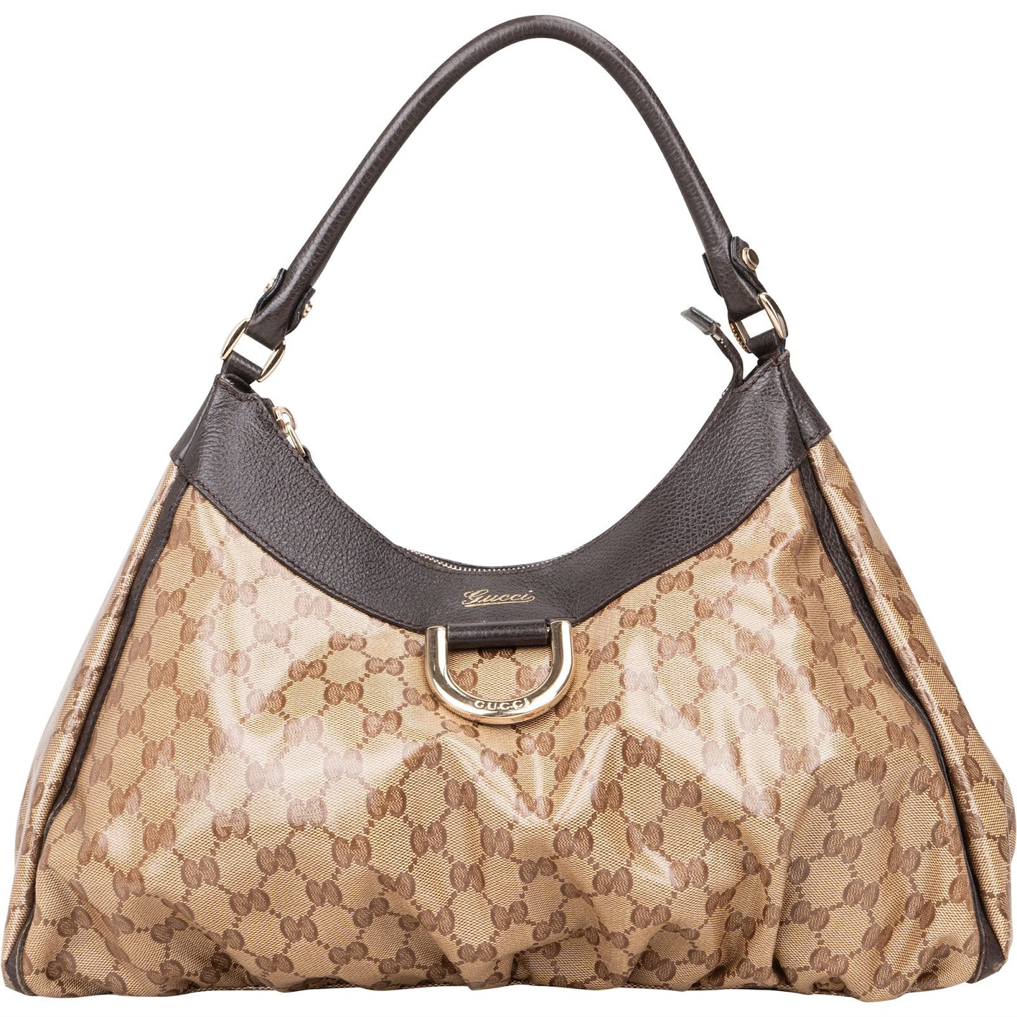 Gucci Monogram GG Patent Canvas Abbey Hobo Shoulder Bag