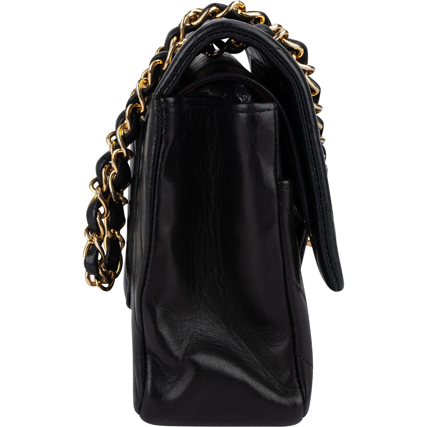 Chanel Quilted Lambskin Chevron Medium 24K Gold Double Flap Shoulder Bag