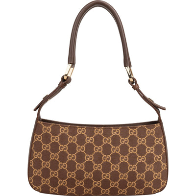 Gucci Monogram GG Canvas Baguette Shoulder Bag