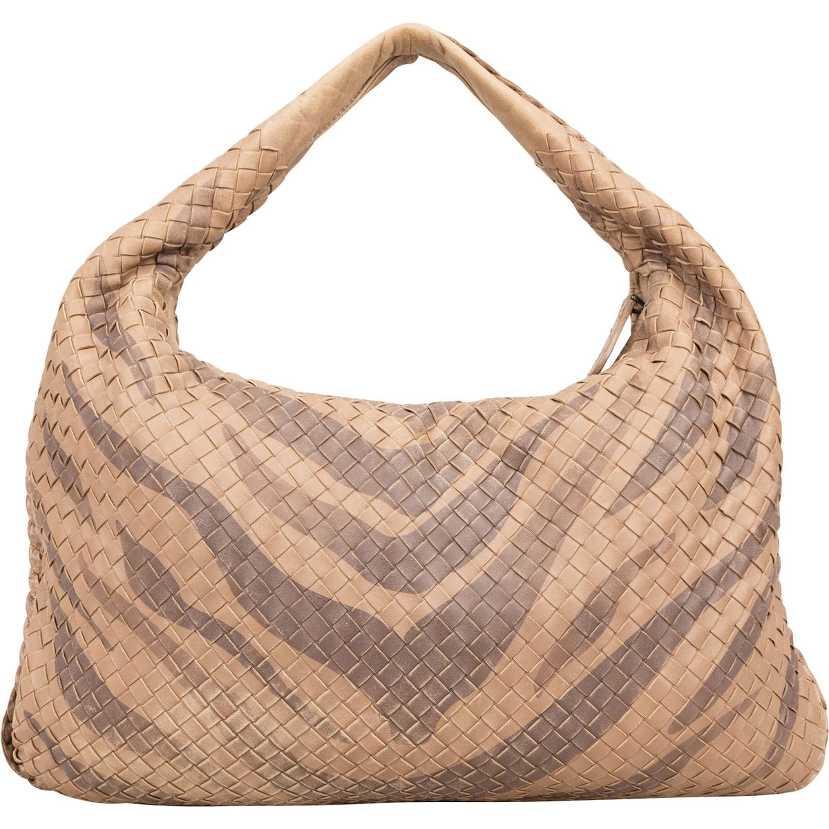 Bottega Ventea Intrecciato Leather Zebra Print Belly Shoulder Bag