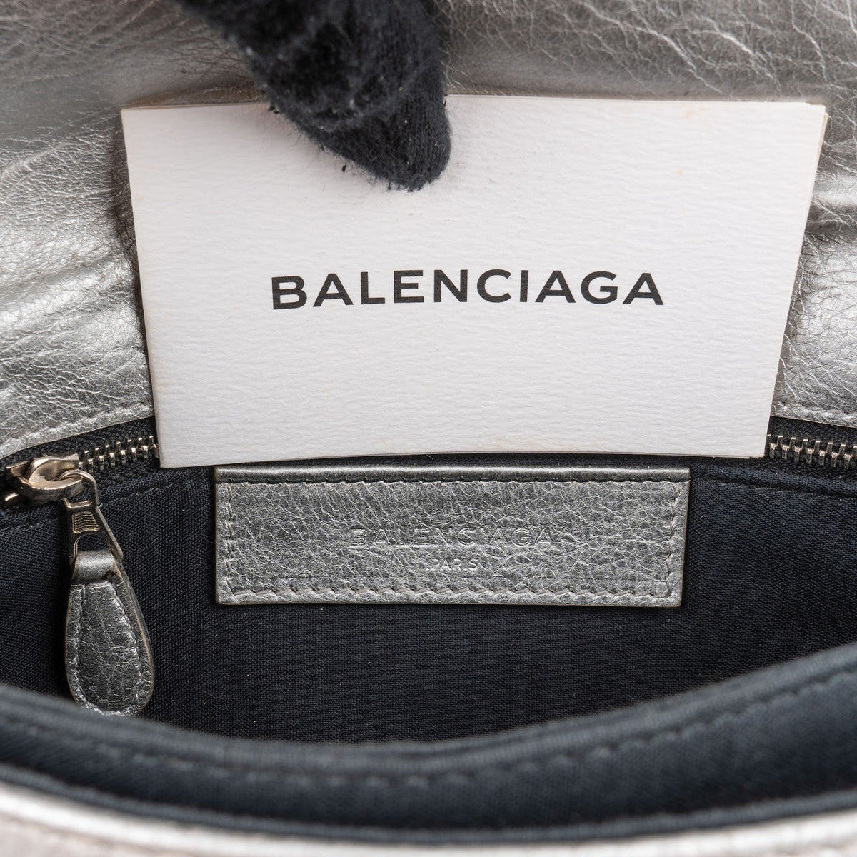 Balenciaga Metallic Leather Envelope City Clutch Crossbody Bag
