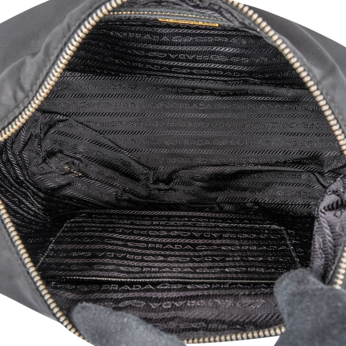 Prada Tessuto Saffiano Lux Leather Triangle Hobo Shoulder Bag