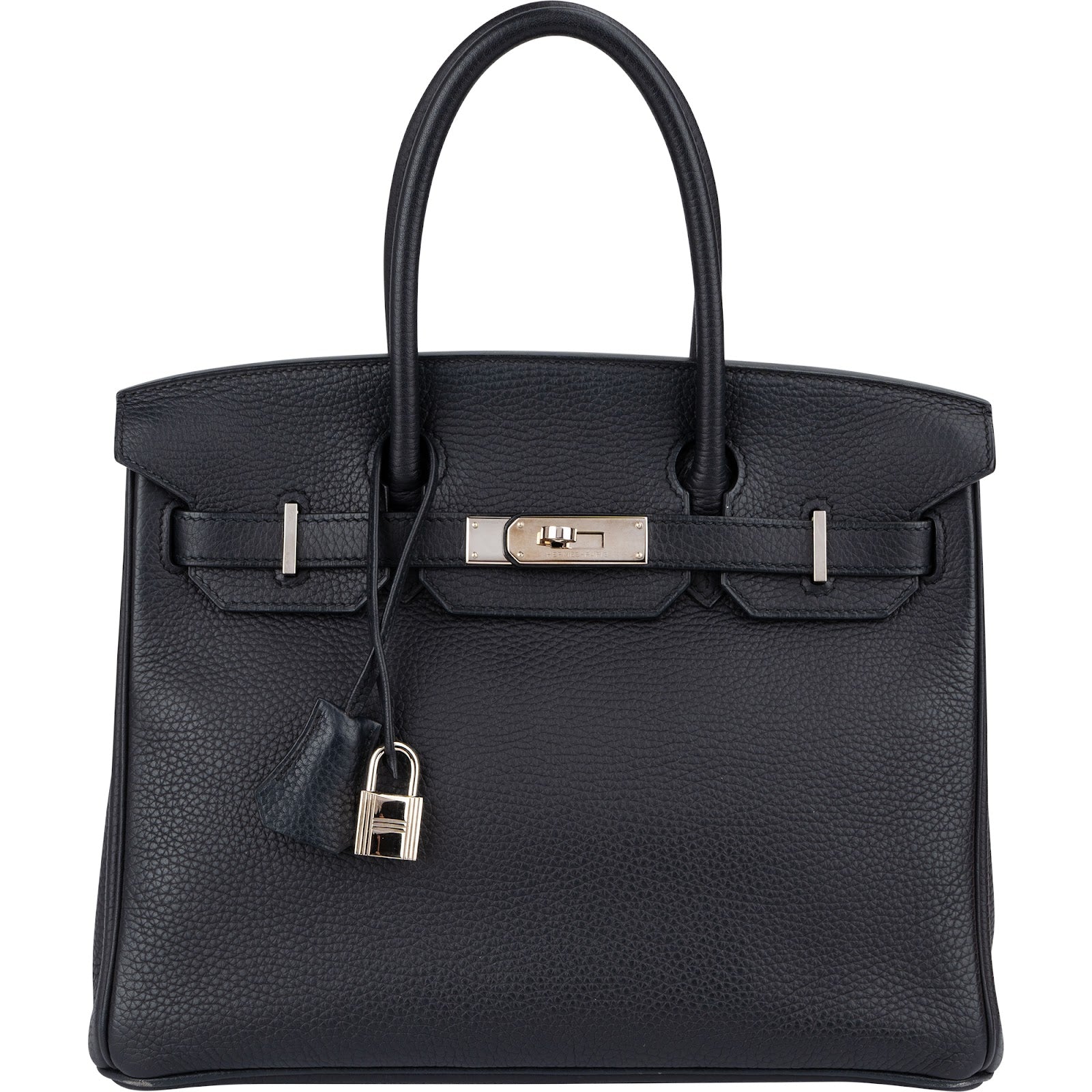 Hermès Blue Indigo Clemence Leather Palladium Birkin 30 Handbag