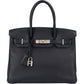Hermès Blue Indigo Clemence Leather Palladium Birkin 30 Handbag