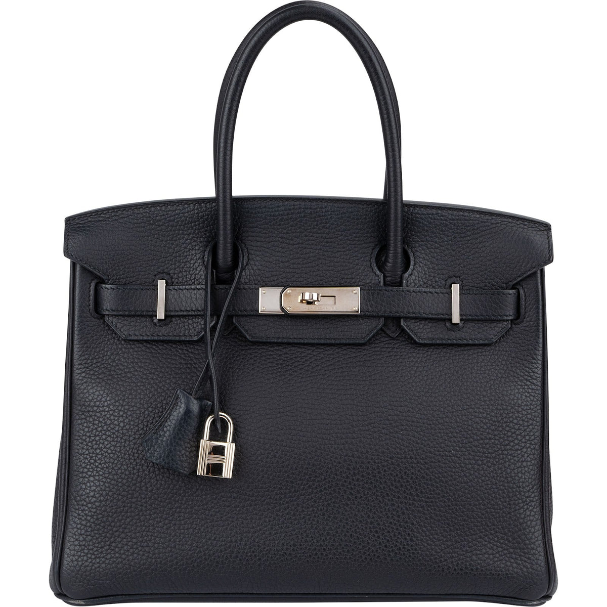 Hermès Blue Indigo Clemence Leather Palladium Birkin 30 Handbag