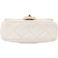 Chanel White Quilted Lambskin Mini Rectangular Flap Top Handle Crossbody Bag