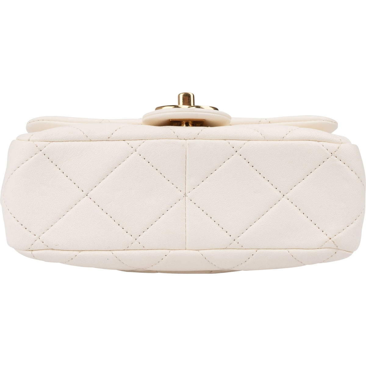 Chanel White Quilted Lambskin Mini Rectangular Flap Top Handle Crossbody Bag