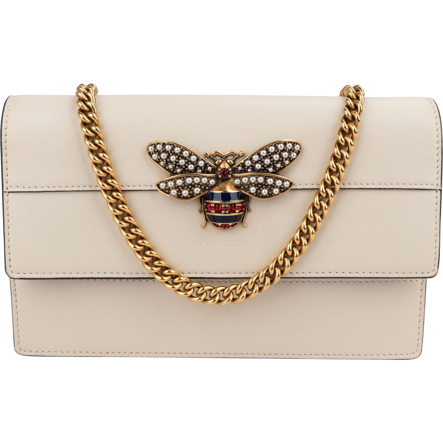 Gucci Leather Queen Margaret Wallet On Chain Crossbody Bag