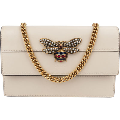 Gucci Leather Queen Margaret Wallet On Chain Crossbody Bag