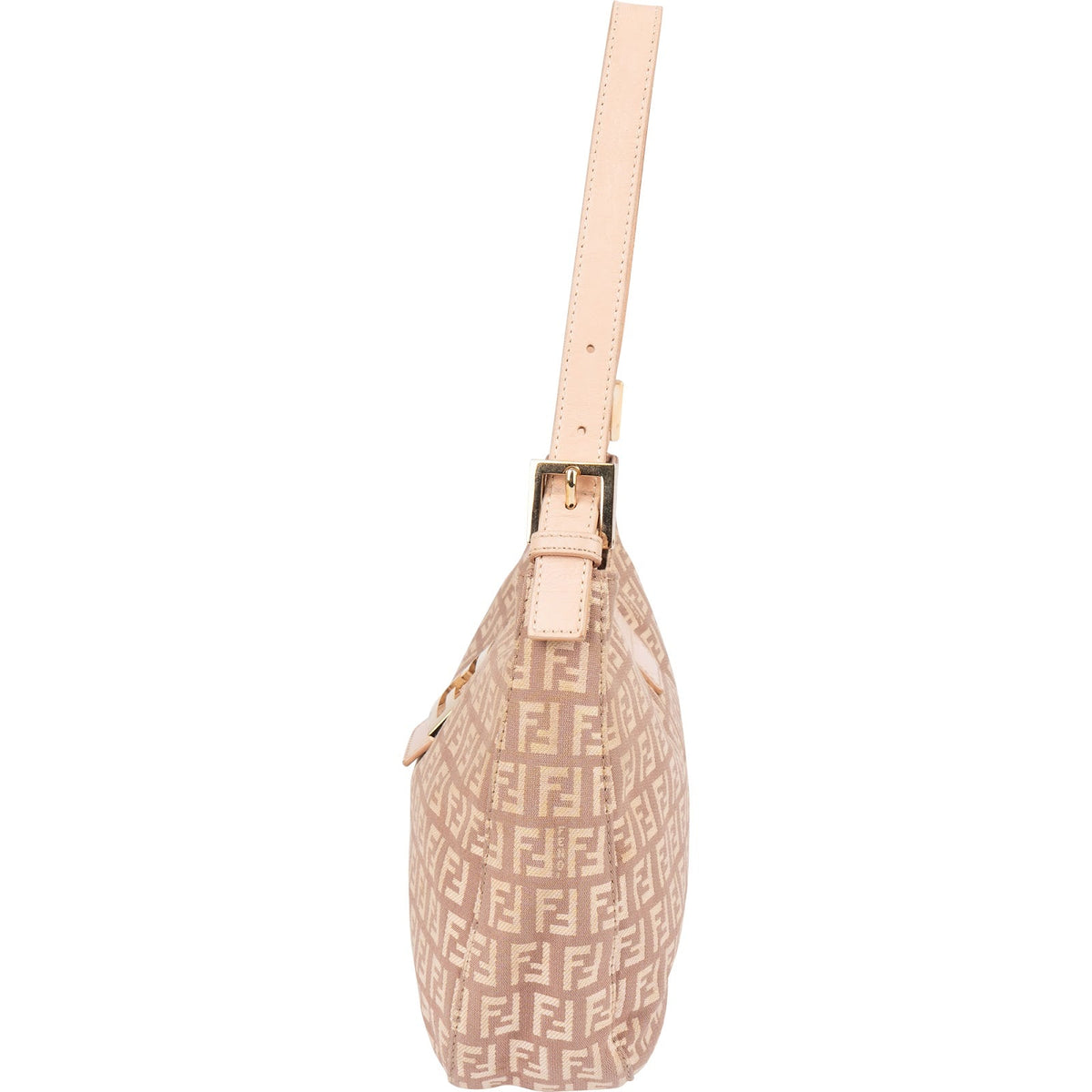 Fendi Monogram FF Zucca Canvas Baguette Buckle Shoulder Bag