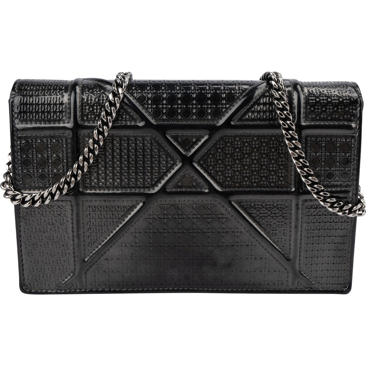 Dior Diorama Wallet on Chain aus Micro-Cannage-Lackleder – Ansicht 3