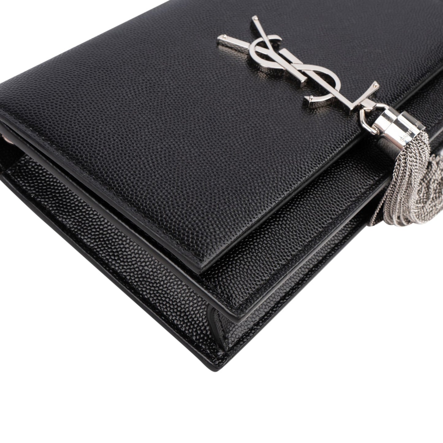 Saint Laurent Grain de Poudre Kate Tassel Wallet On Chain Crossbody Bag