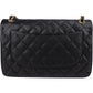 Chanel Quilted Caviar Leather Jumbo Double Flap Crossbody Bag