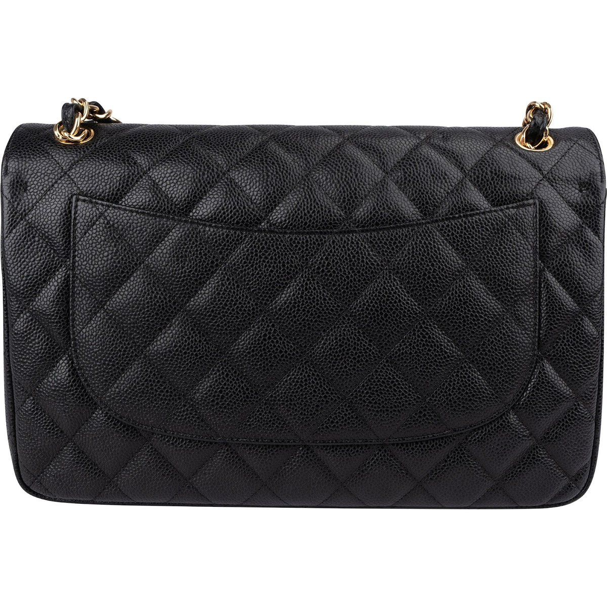 Chanel Quilted Caviar Leather Jumbo Double Flap Crossbody Bag