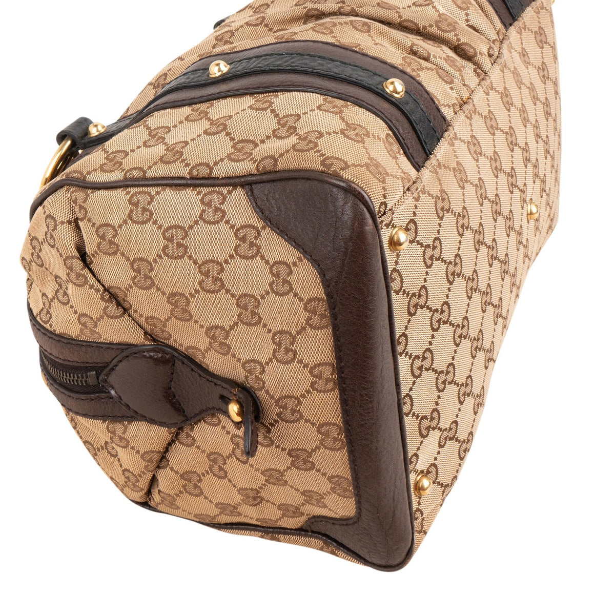 Gucci Monogram GG Canvas Interlocking G Soft Boston 35 Handbag